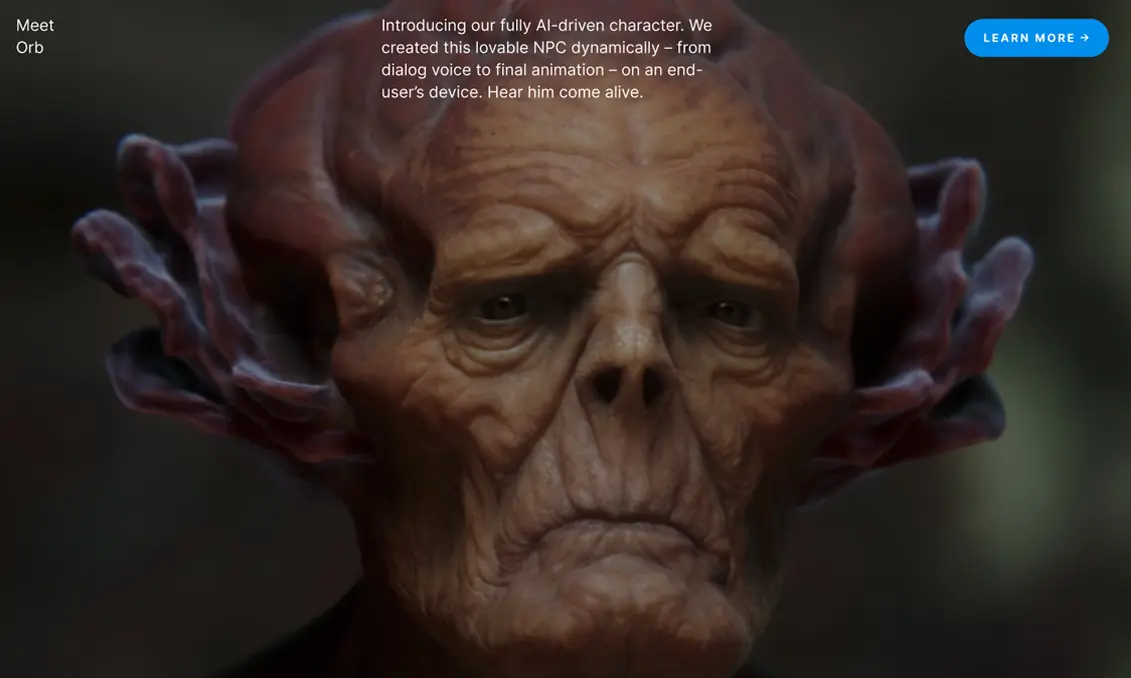 Unity's Website, screen 1