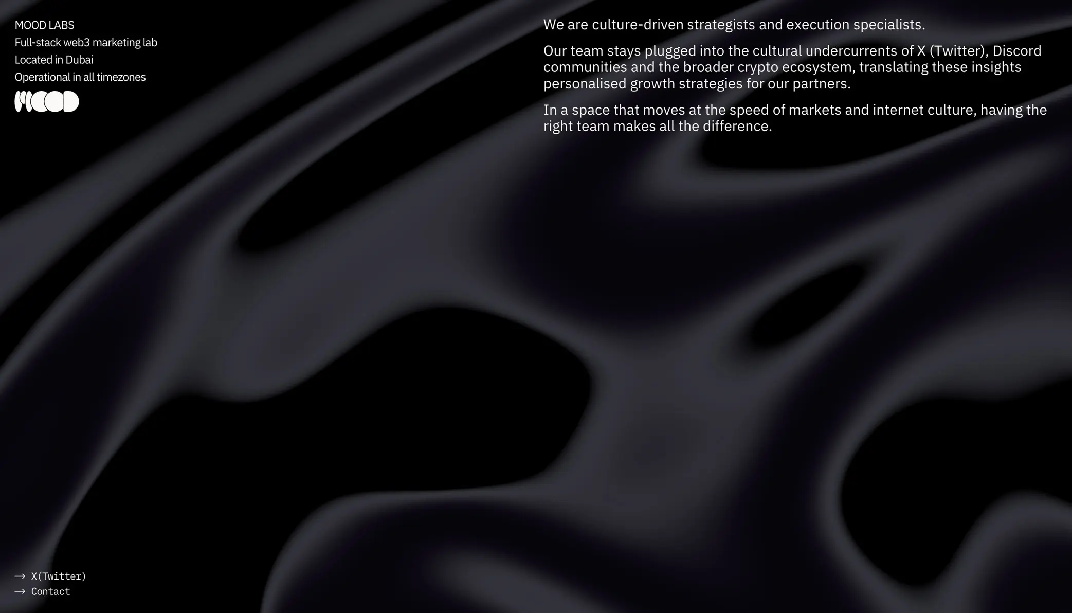 Moodlabs Website, screen 1