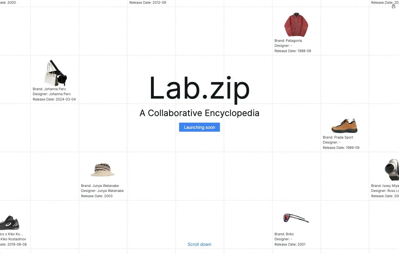 Lab.zip Landing Page, screen 1