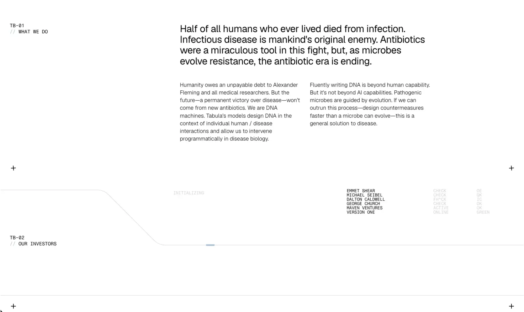 Tabula's Website, screen 2