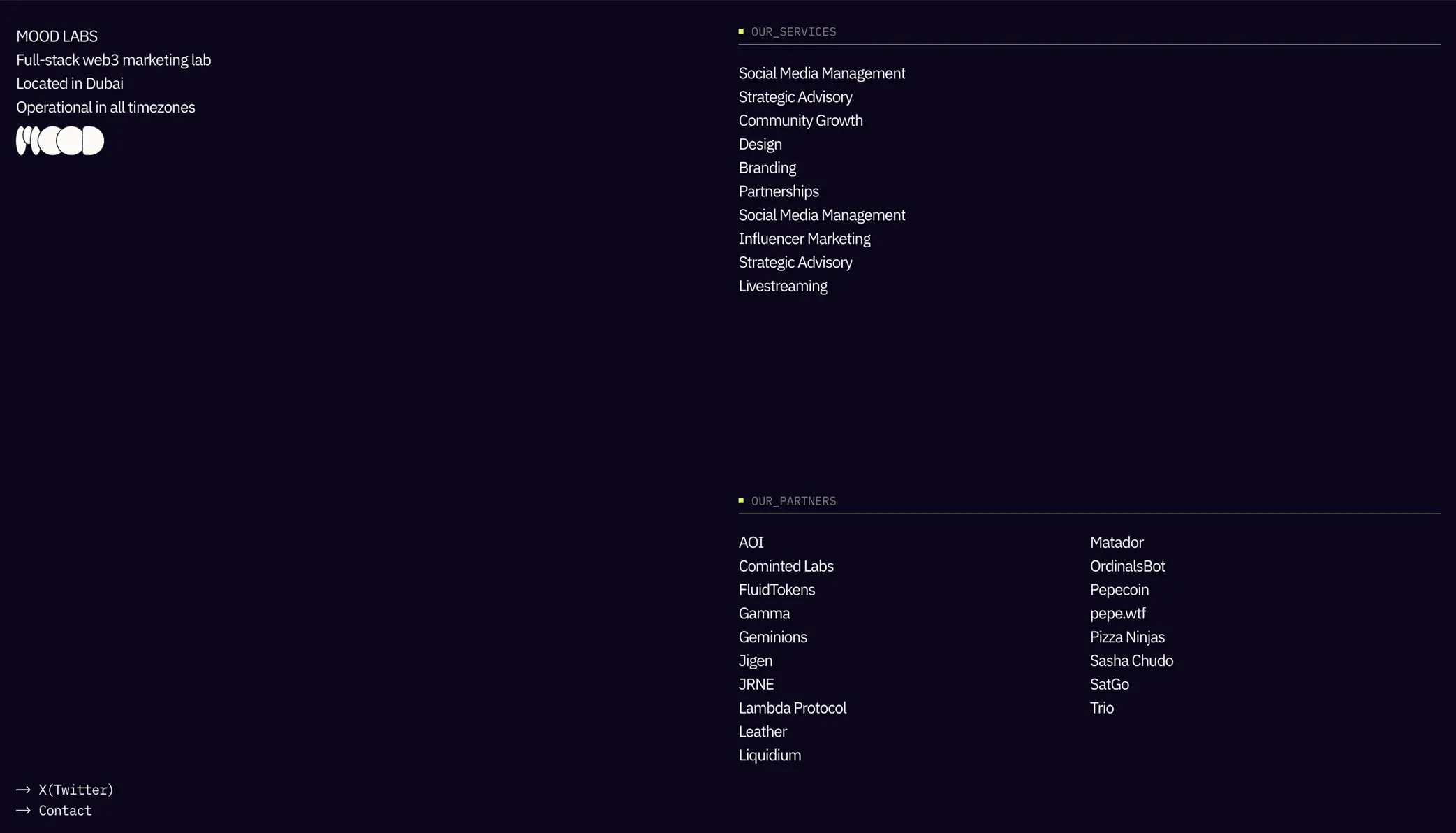 Moodlabs Website, screen 2