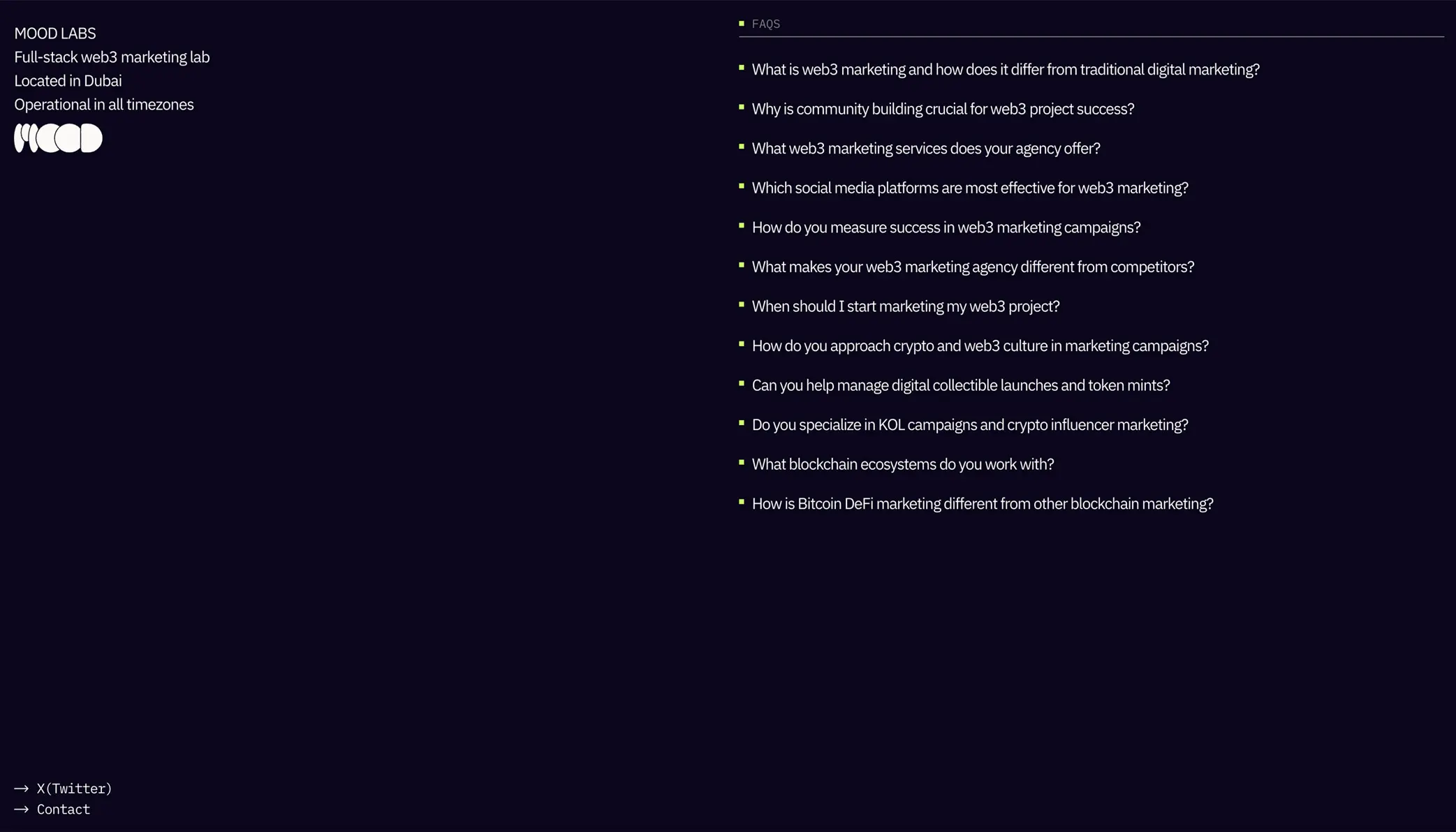 Moodlabs Website, screen 3