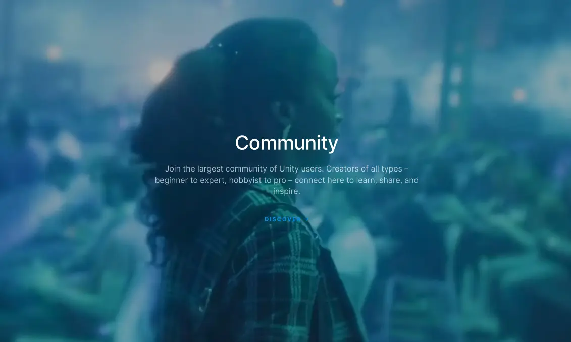 Unity's Website, screen 3